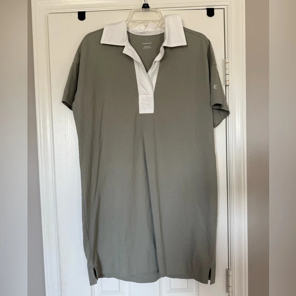 Everlane Sage Green Collared Shirt Dress size medium - Picture 4 of 11